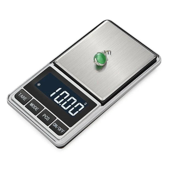Compact electronic pocket scale with precise weight capacity, versatile design, and intuitive one-touch operation for on-the-go measurements
