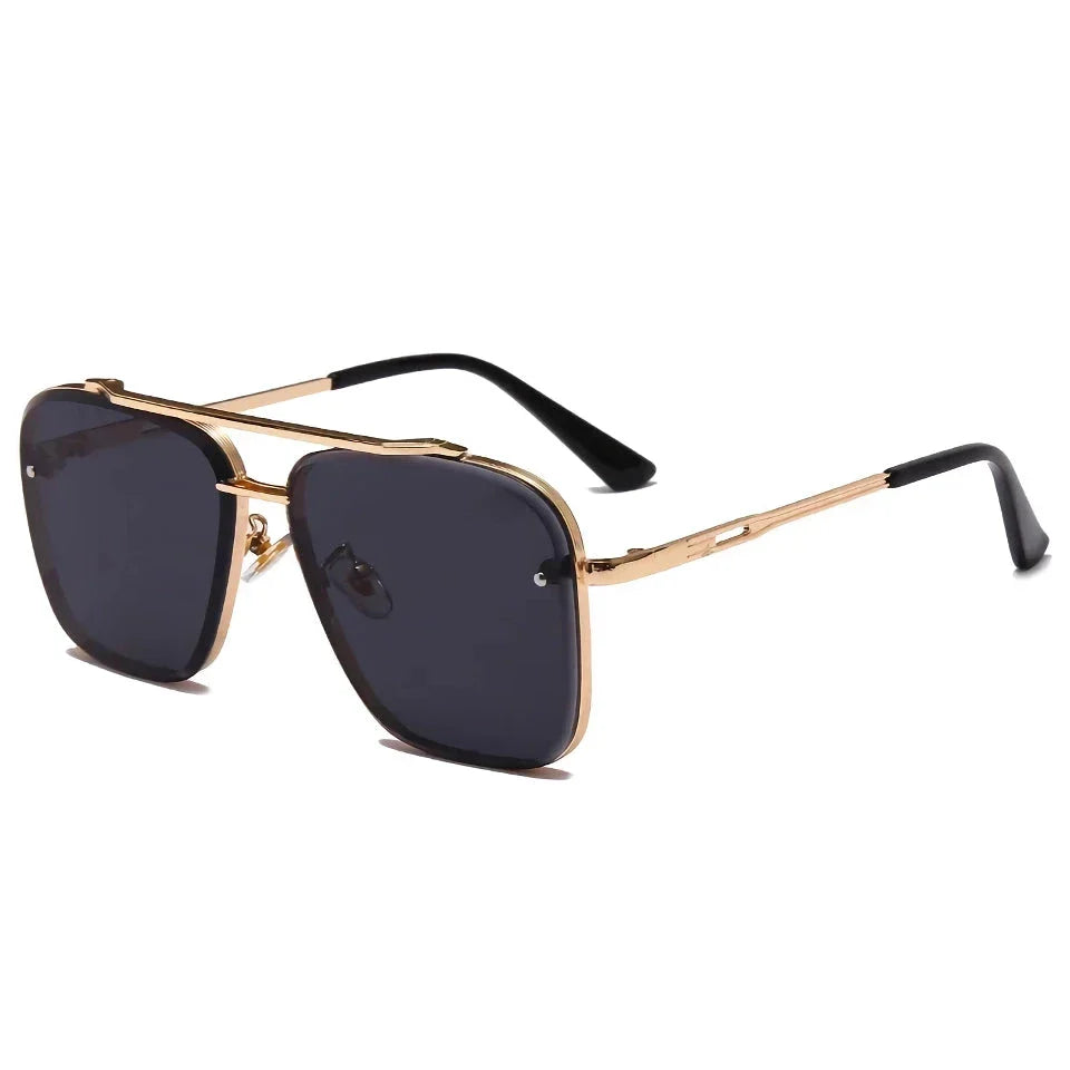 Classic Vintage Square Sunglasses with Durable Alloy Frame and UV400 Polycarbonate Lenses