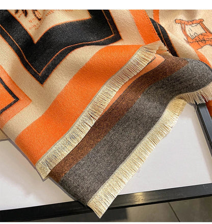 Elegant cashmere-blend scarf in a variety of colors, featuring a versatile design for warmth and cooling