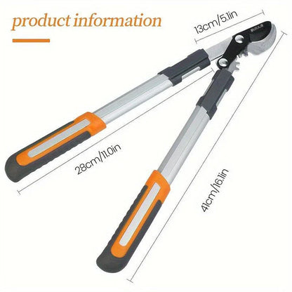 Professional Ratchet Pruning Shears with Extendable Long Handle for Effortless Gardening and Plant Maintenance