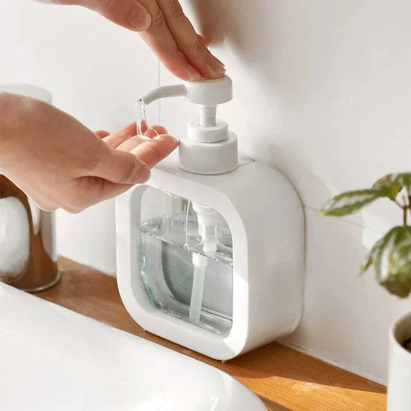 Premium 500ml refillable soap dispenser bottle with sleek white design and swivel pump head
