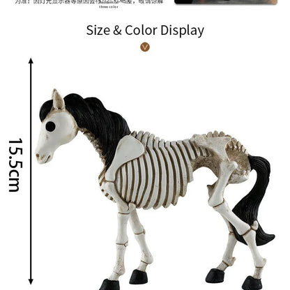 Skeleton Horse Ornament: Detailed resin decoration with a striking skeletal horse design for Halloween decor