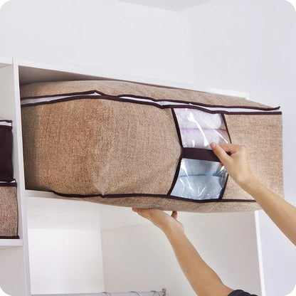 Foldable Under Bed Storage Bag in various sizes, made of moisture-proof non-woven fabric with double-sided handles for easy access and organization