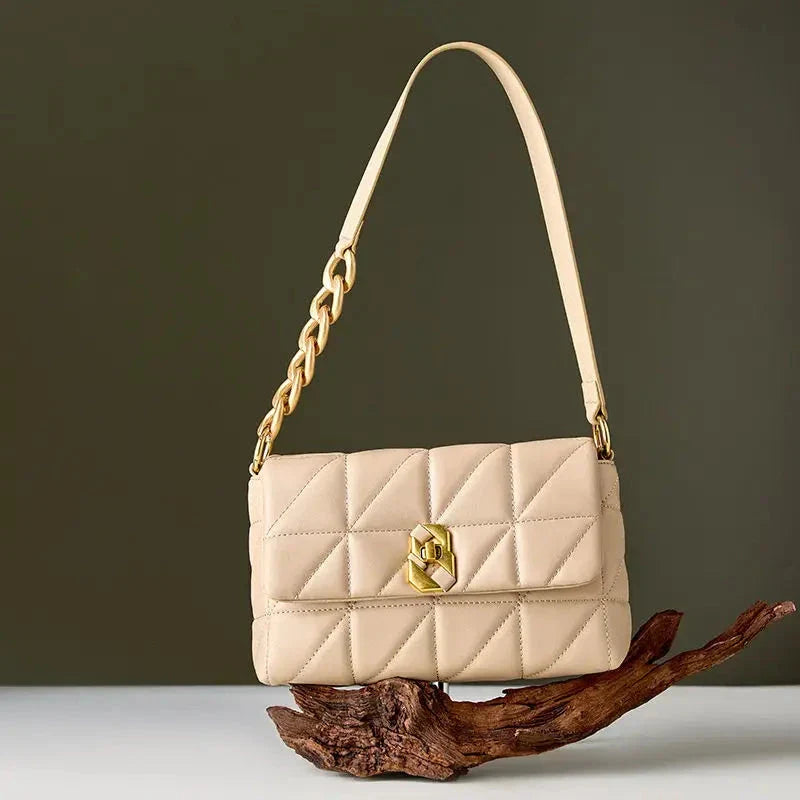 Trendha Premium Genuine Leather Crossbody Bag in White - Versatile, Durable, and Stylish Accessory for Modern Women