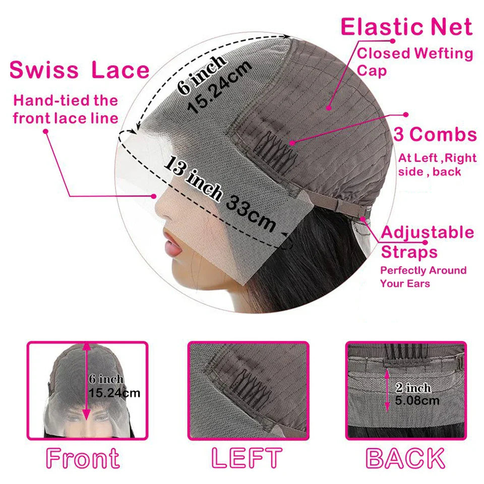 Luxurious water wave 13x6 lace front human hair wigs in various lengths and colors