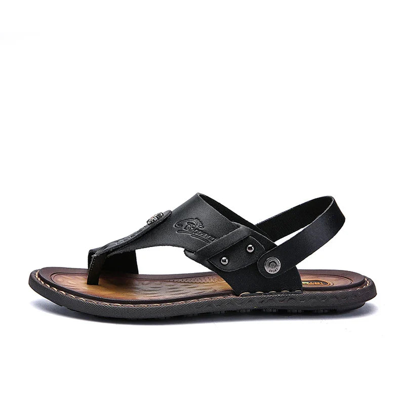Premium large size men's flip-flop sandals in microfiber leather and EVA sole for ultimate comfort and style