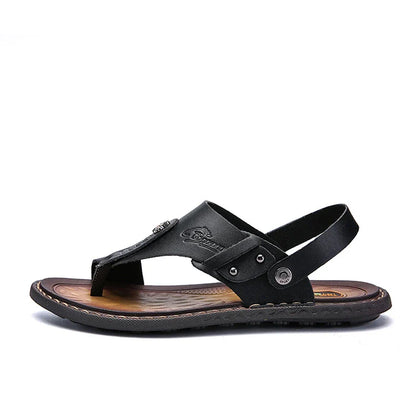 Premium large size men's flip-flop sandals in microfiber leather and EVA sole for ultimate comfort and style