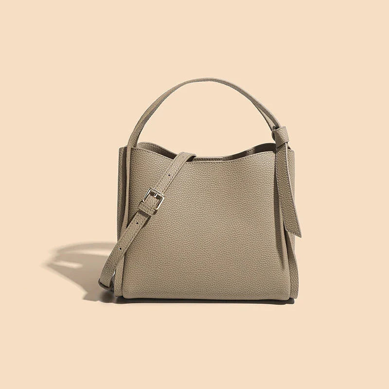 Trendha Soft Leather Shoulder Bag for Women in Gray with Complementary Stylish Scarf