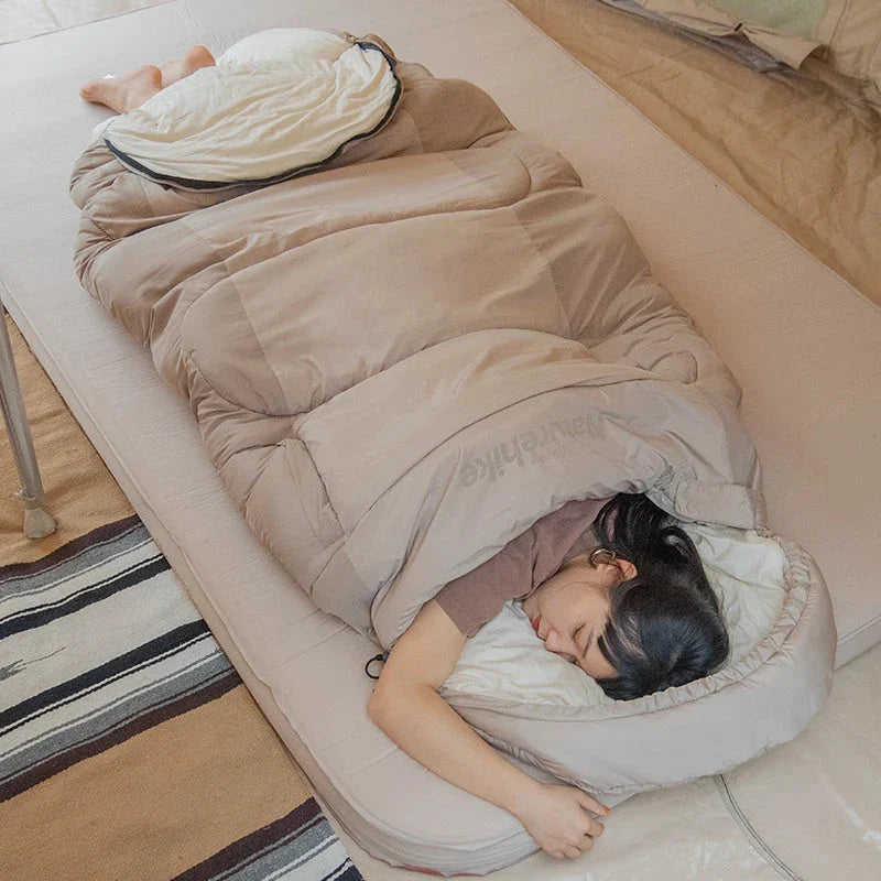 Cozy and comfortable cotton sleeping bag liner for outdoor camping, hiking, and backpacking adventures