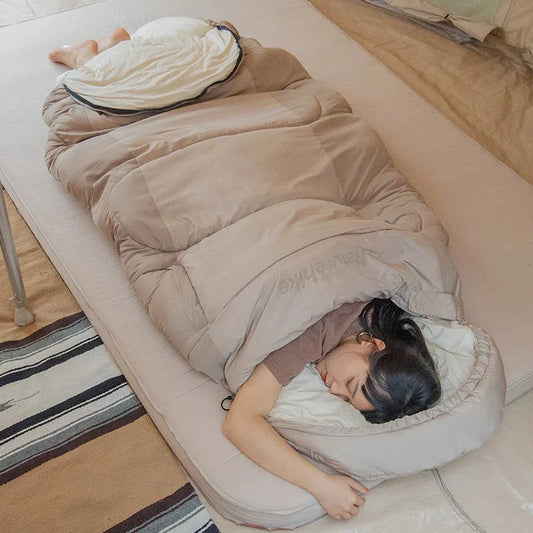 Cozy and comfortable cotton sleeping bag liner for outdoor camping, hiking, and backpacking adventures