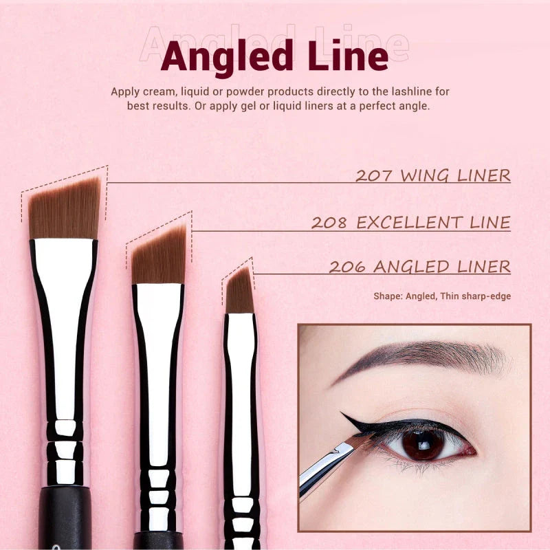 11-Piece Precision Eyeliner Brush Set with Diverse Brushes for Flawless Eye Makeup Application