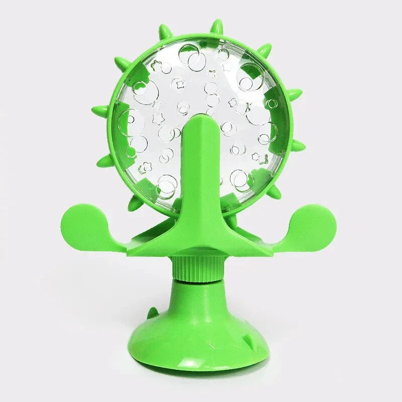 Interactive Windmill Turntable Puzzle Toy for Small Dogs and Cats - Slow Feeder for Mental Stimulation