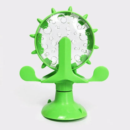Interactive Windmill Turntable Puzzle Toy for Small Dogs and Cats - Slow Feeder for Mental Stimulation