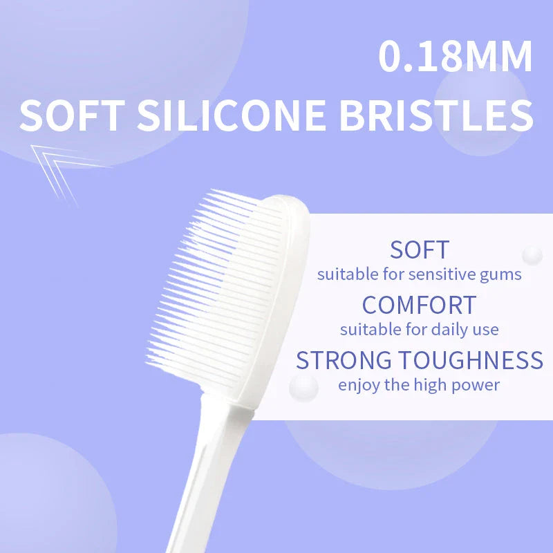 Luxuriously Soft Nano Silicone Toothbrush in vibrant colors for sensitive oral care