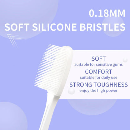 Luxuriously Soft Nano Silicone Toothbrush in vibrant colors for sensitive oral care