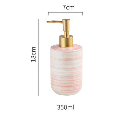 Luxury Nordic-Style Ceramic Soap Dispenser Set with smooth, glossy finish and easy-to-use press pump