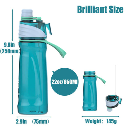 Dual-Function Sports Water Bottle with Refreshing Spray - Stay Hydrated and Cool During Outdoor Activities and Workouts