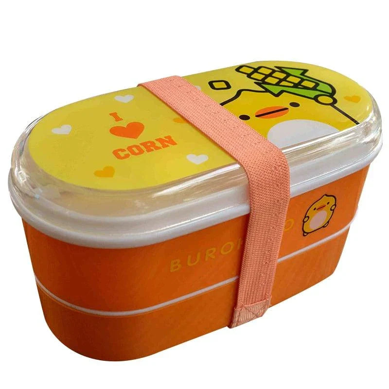 Stylish and eco-friendly cartoon-inspired portable lunch box with BPA-free plastic construction