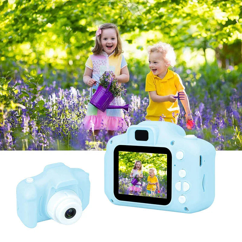 Kids mini HD digital video camera with 800W pixel sensor, 100-degree wide-angle lens, and 2.0-inch TFT screen