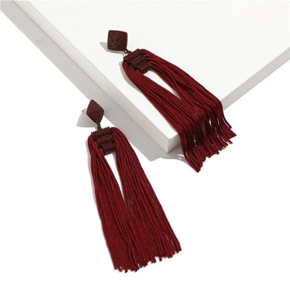 Elegant Bohemian Tassel Earrings with vintage-inspired charm and sophisticated metal finishes