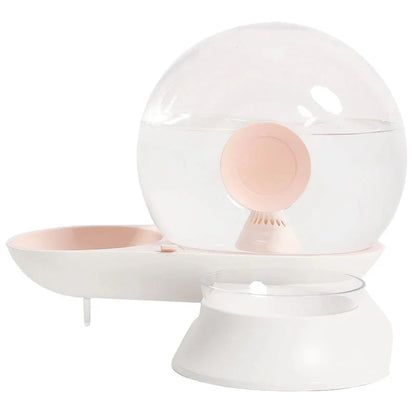 2.8L snail-shaped automatic pet water fountain in pink color for cats and dogs