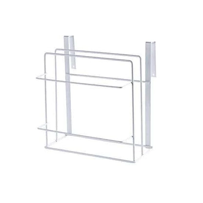 A modern 3-tier kitchen storage rack made of wood and metal, providing organized storage for kitchen essentials.