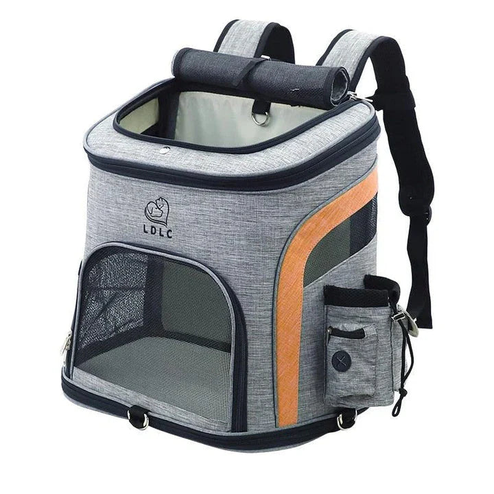 Melange Backpack Cat Carrier with durable nylon construction and stylish design for secure and comfortable pet travel