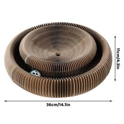 Foldable cat scratcher with toy ball, versatile climbing and sleeping board for cats