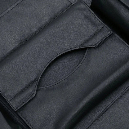 Luxury multi-pocket leather car back seat organizer in various colors for improved organization and style in your vehicle