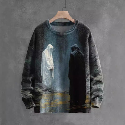 Ghostly Halloween sweater with playful ghost design, available in a variety of colors and sizes