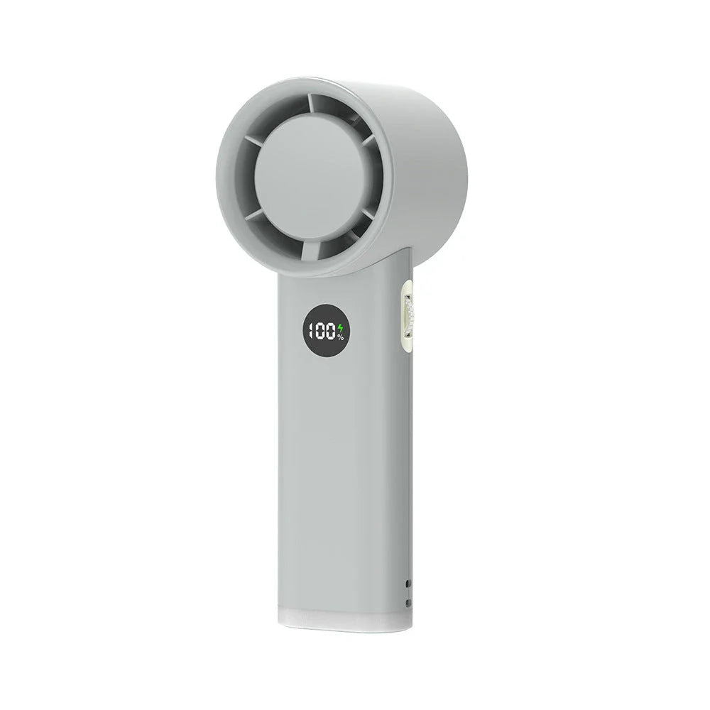 3600mAh USB rechargeable portable fan with LED lamp in white color