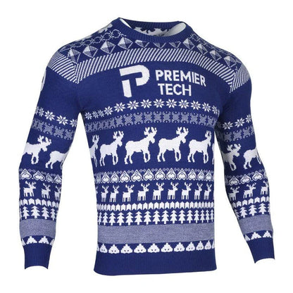 Stylish men's round neck Christmas sweater in various festive colors