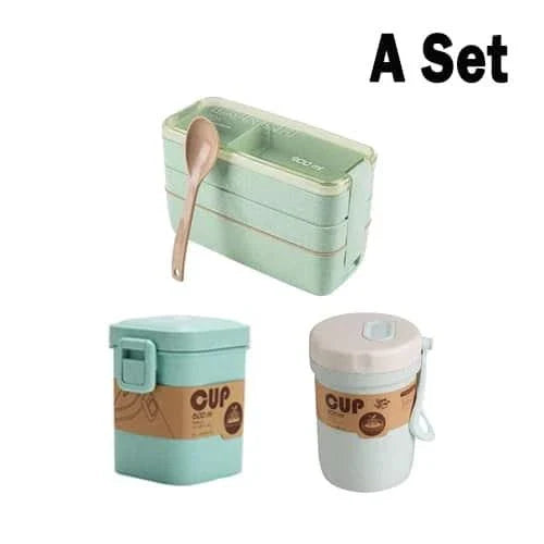 A stylish and practical 3-tier portable lunch box with separate compartments for organizing and transporting meals on the go