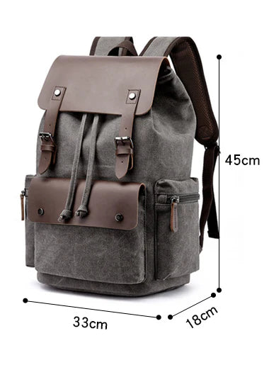 Durable canvas backpack with spacious 20-35L capacity, convenient draw-string closure, and unisex design for everyday use