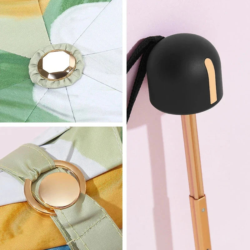 Flower Pocket Mini Phone Umbrella - Portable Folding Umbrella with Cute Floral Design for Rainy and Sunny Days