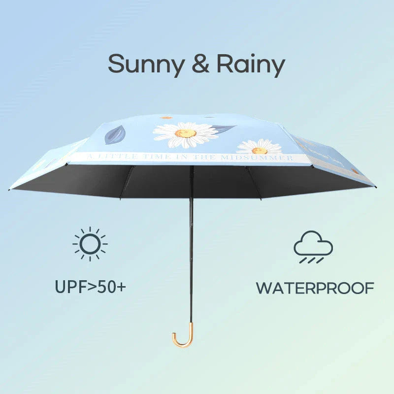 Compact Folding UV Parasol - Lightweight, Waterproof, and UV-Resistant Umbrella for Rain and Sun Protection