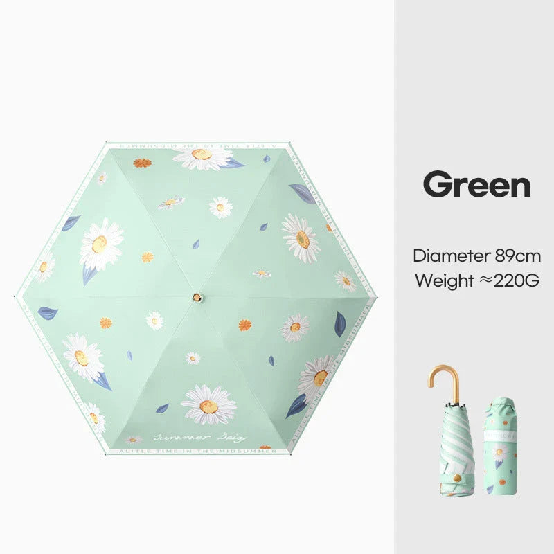Compact Folding UV Parasol - Lightweight, Waterproof, and UV-Resistant Umbrella for Rain and Sun Protection