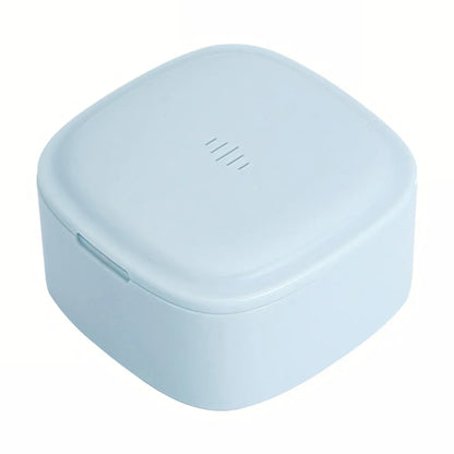 Magnetic Buckle Denture Care Box in Light Purple, a portable and durable storage solution for dental appliances and other items