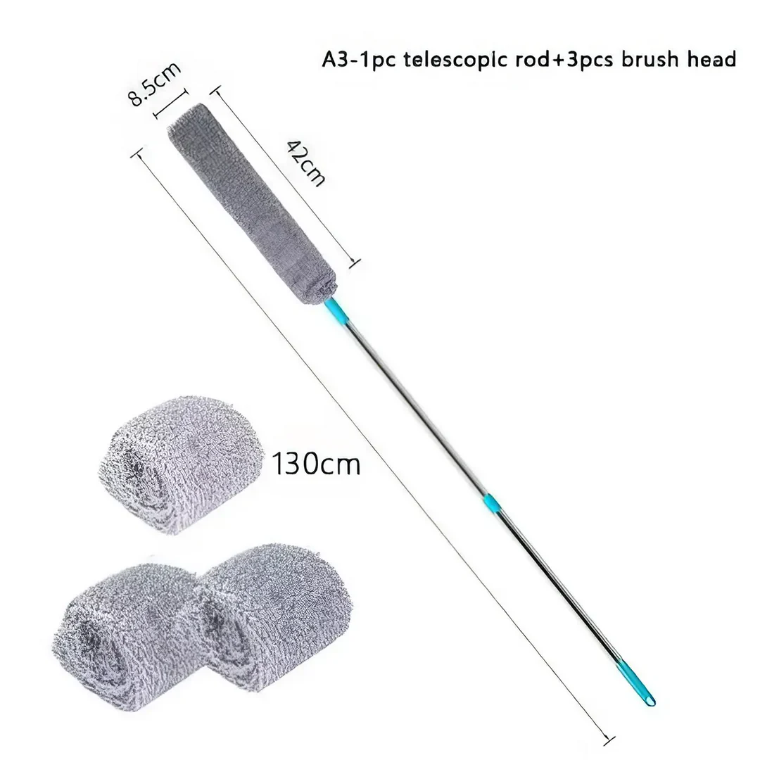 Premium Extendable Dusting Brush with Telescopic Design and Flexible Microfiber Head for Effortless Household Cleaning