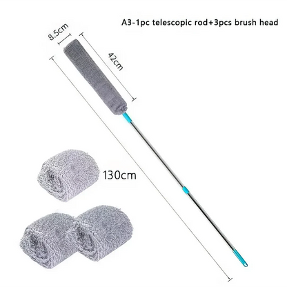 Premium Extendable Dusting Brush with Telescopic Design and Flexible Microfiber Head for Effortless Household Cleaning
