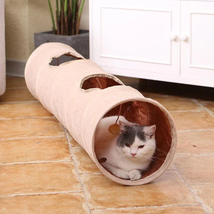 Hhomeenjoy Cozy Hideaway: Foldable Long Tunnel with Ball Toy for Playful Cats