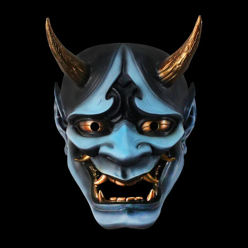 Handcrafted resin devil mask in vibrant colors for Halloween, prom, and special events