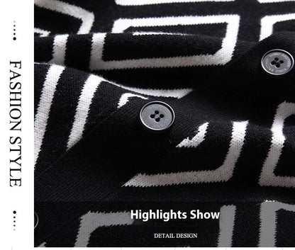 Premium knitted cardigan sweater for men in various classic color options, featuring a soft, comfortable blend of materials and a modern, tailored fit.