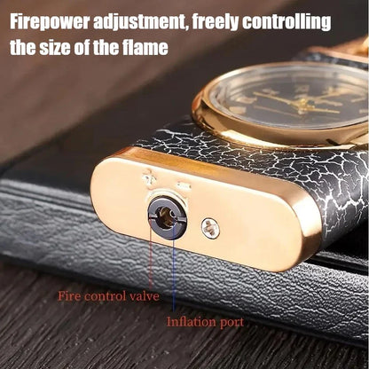 Premium dual-flame metal lighter with a distinctive crocodile head design, providing both style and functionality for outdoor and indoor use.