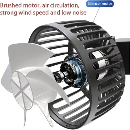 Adjustable Dual-Head Car Seat Cooling Fan with Powerful Airflow and Flexible Placement