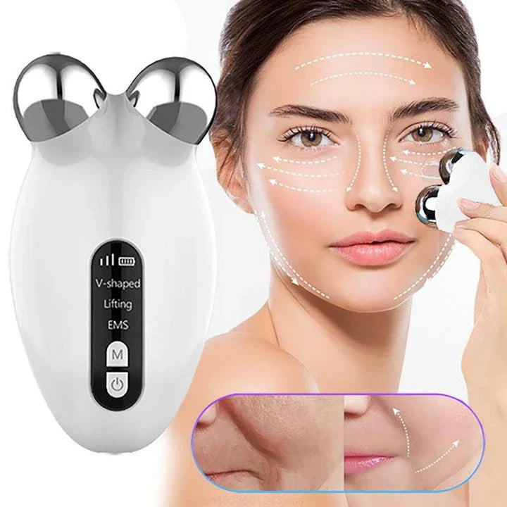 Professional Facial Microcurrent Roller for Lifting and Reducing Double Chin