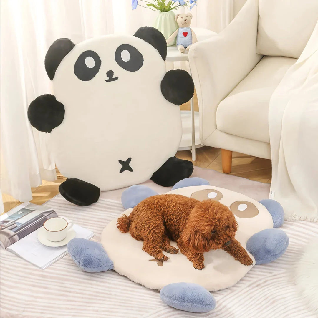 Cozy and stylish panda-themed pet bed with soft, non-slip, and machine-washable features