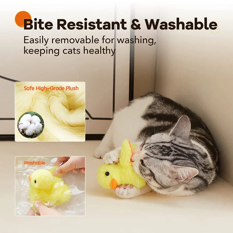 Hhomeenjoy Engaging Interactive Plush Duck Toy for Cats