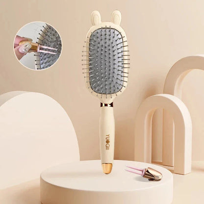 Portable heart-shaped scalp massage comb with airbag feature for curly hair and antistatic design
