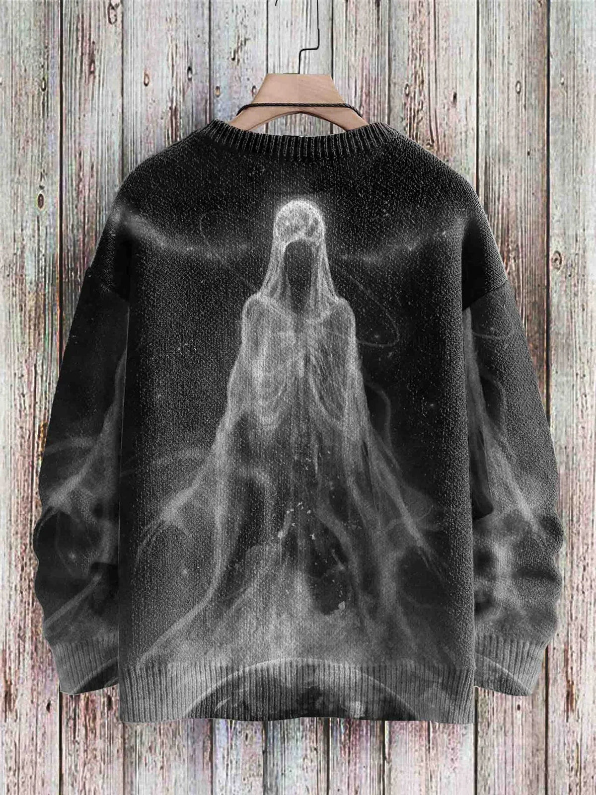 Ghostly Halloween sweater with playful ghost design, available in a variety of colors and sizes
